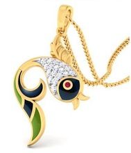 Fish shaped diamond pendant