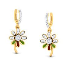 Flower shaped diamond earrings
