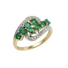 Green onyx studded with white CZ 925 sterling silver gemstone ring