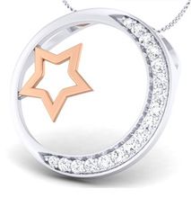 Moon and star gold pendant