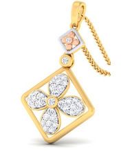 Natural diamond pendant cum necklace of gold 9K