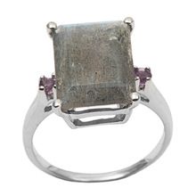 natural labradorite gemstone ring
