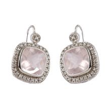 rose quartz stud earring