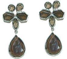 smoky quartz gemstone earring