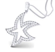 Star shape diamond pendant for women