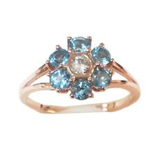 sterling silver rings with blue topaz stud