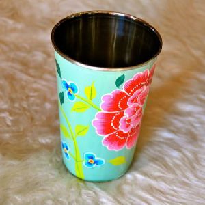 Hand Painted Water Glass