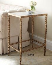 Brass Marble Top Side Table