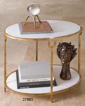 Marble Iron Round Side Tables