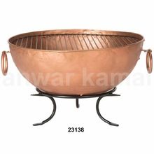 Round Copper Finish Bowl Fire Pit