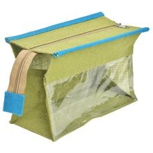 Jute Cosmetic Bags With PVC Window