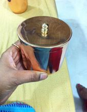 copper candle container with lid
