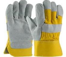 cotton leather working gloves