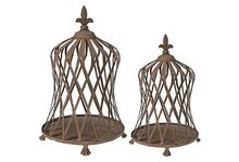 Decorative T light metal bird cages