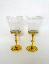 GLASS AND METAL COCKTAIL  GOBLET