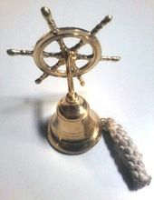 Marine Nautical ship bell with ship wheel