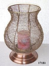 Woven knitted candle pillar holder