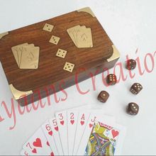 Wooden Double Card and Dice Box
