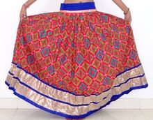 Peacock printed midi boho skirt
