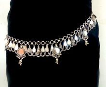 silver metal waist belt