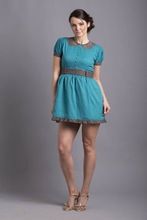 Cyan Color Short Dress