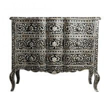 Black Mother of Pearl Inlay French Chest Of Drawer