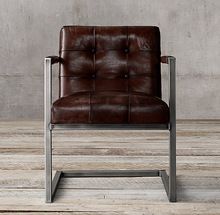 leather tufted back chair