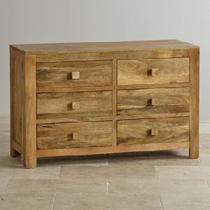 mango wood six drawer dresser