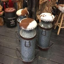 Vintage milk can stool
