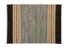 natural leather dhurrie rug