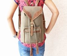 Jute And Leather Backpack