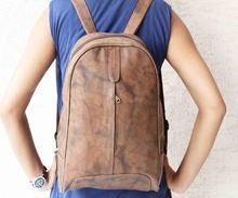 Real Genuine Leather Brown Color Backpack Bag
