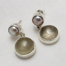 Pearl and Golden Rutile Earring