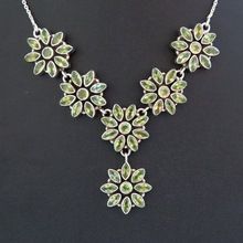 Peridot Cut Stone Silver Necklace