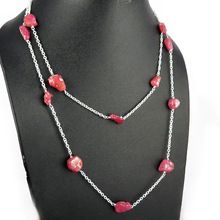 Pink Ruby Sterling Silver Gemstone Chain