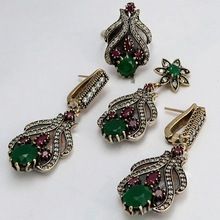 Turkish Multi Colour Gemstone Silver Jewelry Set