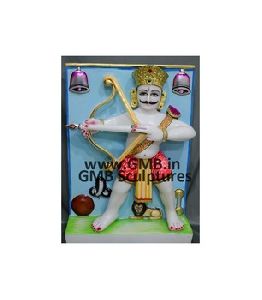 White Marble Ghantakarva Veer Statue