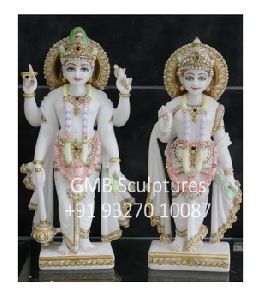 White Marble Satya Narayana Bhagwan pair Statue