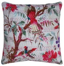 Indian Bird Printed Dazzling Cotton Cushion Cover
