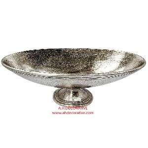 Silver Metal Flower Bowl