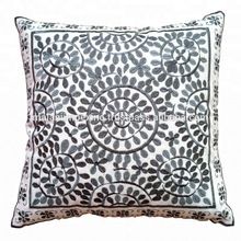 block embroidered medallion pillow cushion cover