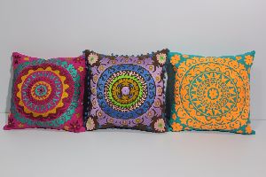 suzani embroidered cushion cover