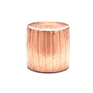 Copper finish Drum side table