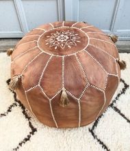 Moroccan Leather Pouf