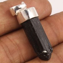 BLACK TOURMALINE Stick Gemstone pendant