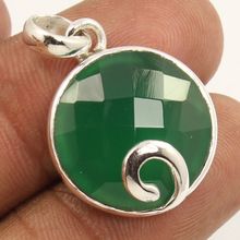 GREEN ONYX Checker Gemstone pendant