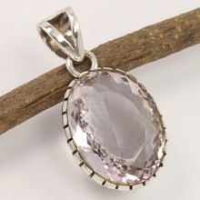 PINK AMETHYST Oval Gemstone Pendant