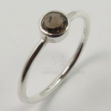 Smoky Quartz Round Gemstone Ring