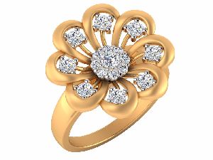 Diamond Gold Floral Rings