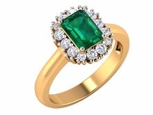 Emerald Yellow Solid Gold Daimond ring